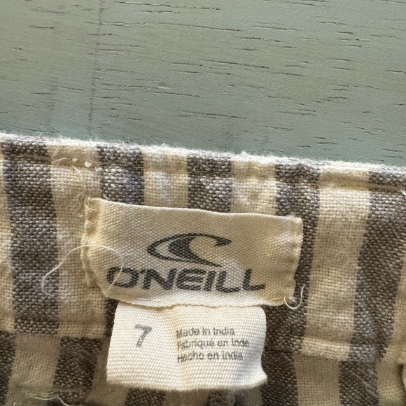 O’Neill | striped boho cream grey gray cotton pants Sz 7 - Picture 5 of 10